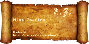 Miss Zamfira névjegykártya